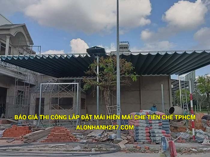Báo giá thi công lắp đặt mái hiên mái che tiền chế tại Tphcm mới nhất
